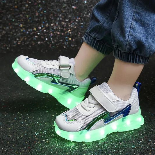 3-8 Boys Shoes  LED Glowing Sneakers Spring Autumn Children Fashion Kids Runnning Sports Shoes