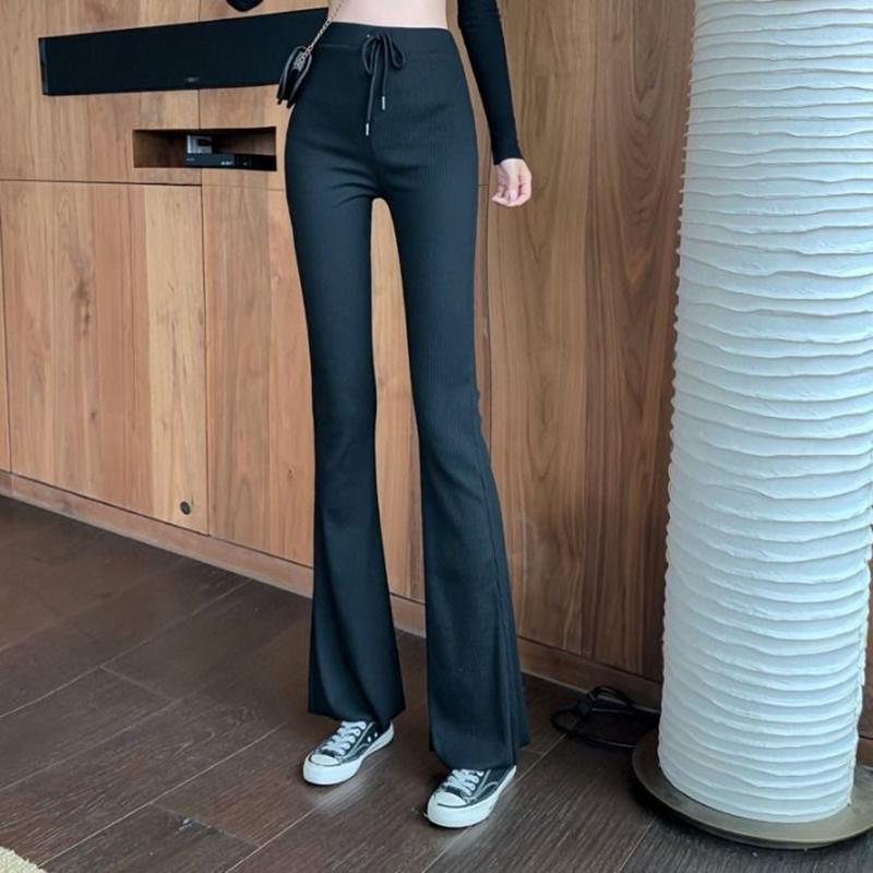 Bell Trousers Spring and Autumn Korean Women's High-waist Drape Drawstring Casual Pants Slimming Pants