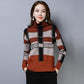 Autumn Winter Plaid Turtleneck Sweater Women Short Thick Pullover Sweater All-match Bottoming Shirt Jumper Top