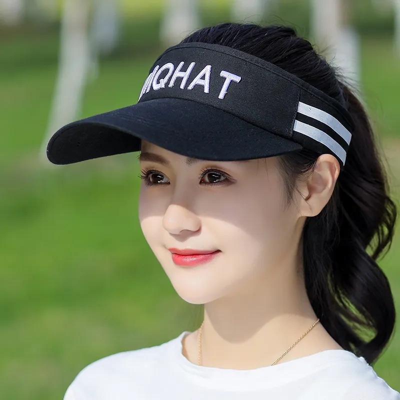 Women's Summer Sun Protective Hat Sunscreen Hat Outdoor Sports Topless Sun Hat Casual Running Peaked Cap Empty Top Hat