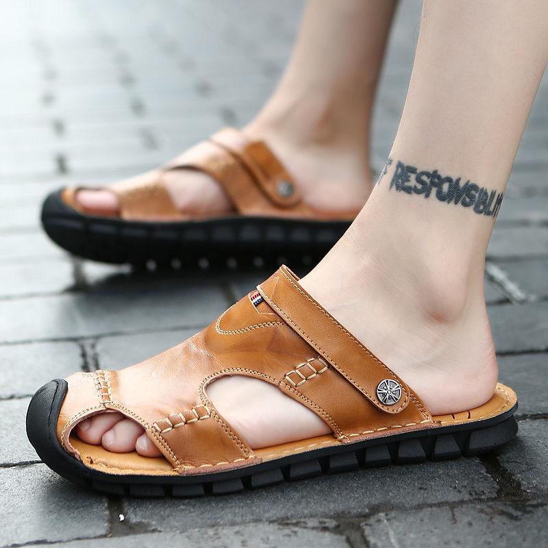 Men's Sandals Men's Sandals Men's Shoes Summer Leather Sandals Men's Leather Casual Shoes Slippers