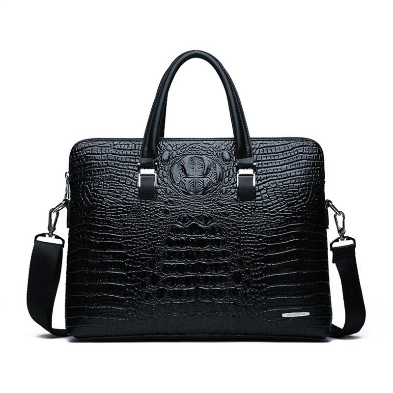 Crocodile Pattern Men's Handbag Leather Texture Shoulder Bag Messenger Bag Casual Business Computer Bag Briefcase