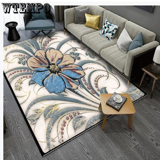 Chinese Style 3D Floral Pattern Carpet for Living Room Area Rug Children Floor Mat Cloakroom Rugs