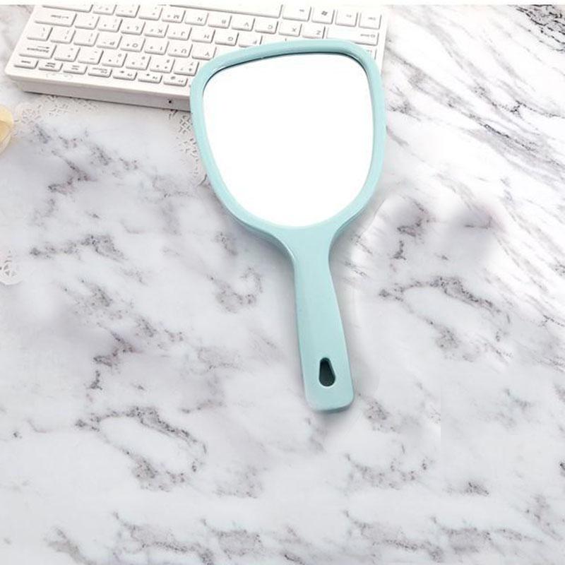 Women Hand-held Makeup Mirror Portable Enlarge Small Mirror  HD Thin and Light Travel Appointment Long Handle