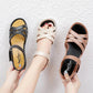 Large Size Women's Sandals Summer Rubber Plastic Velcro Flat Bottom Middle-aged and Elderly Soft-soled Sandals Mother Shoes