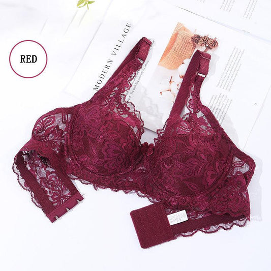 No Steel Ring Ultra-thin Bra Thin Underwear Ladies Gather Lace Sexy Big Breasts No Sponge Large Size Bra