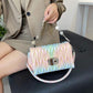 Fashion All-match Women's Bag Lingge Embroidery Rhinestone One-shoulder Diagonal Bag Color PU Handbag