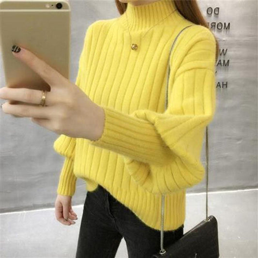 Thicken Sweater To Keep Warm Inside Wearing Sweater Autumn and Winter Turtleneck Sweater Female