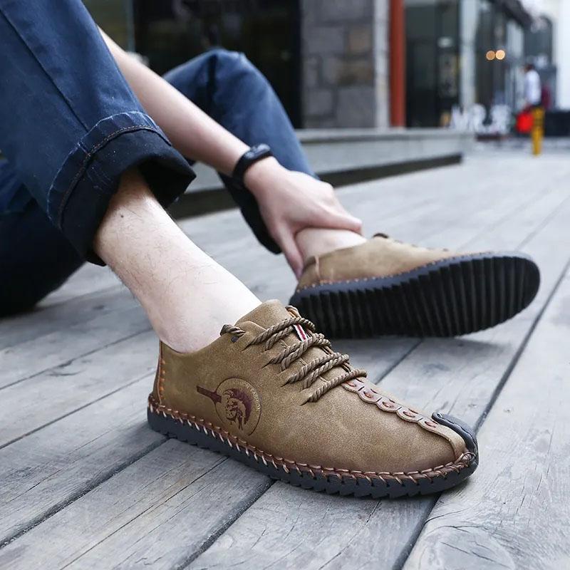 Men's Leather Shoes Casual Slip-On Leather Shoes Leather Men's Shoes Driving Shoes Soft Sole Breathable Loafers