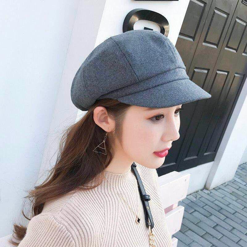 Fashion Woman hat Plush Cotton hat Trendy wild hat Windproof hat Autumn winter Warm hat Thick hat