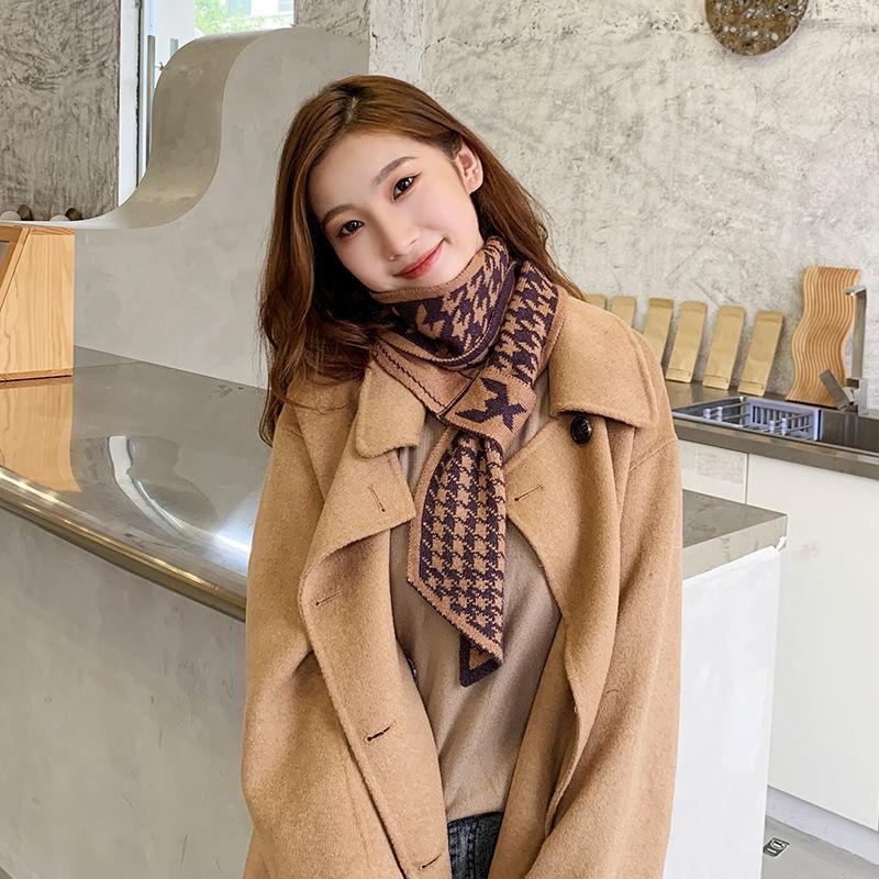 Autumn and Winter Knitted Scarf Fashion Warm Korean Style Neck Sleeve Knitted Printing Women's Scarf Shawl