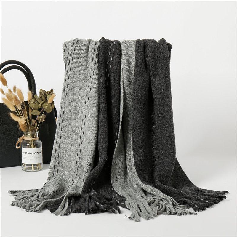 Scarf Women Autumn Winter Female Wool Plaid Svarves Ladies Cashmere Scarves Long Shawl Wrap Blanket