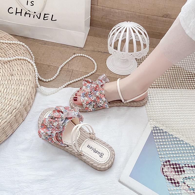 Flower Two-wear Sandals  Slippers  Women's Outer Wear Summer Fashion Comfortable  Breathable All-match Beach Shoes