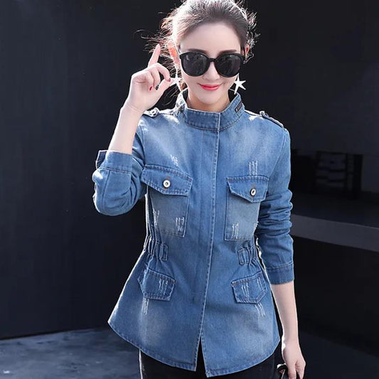 Jacket Women Clothes Oversized Jeans Denim Coat Coats Spring Fall 2021 New Jackets for Women Solid Casual