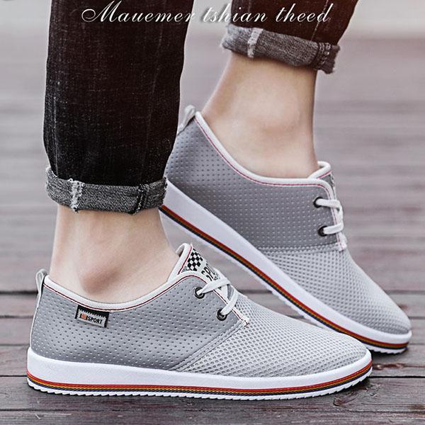 Summer Men's Casual Shoes  Trend Breathable Mesh Shoes Hollow