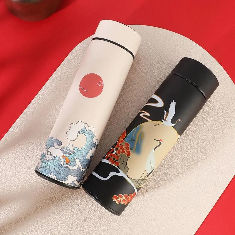 Chinese Style Smart Vacuum Flask Stainless Steel Male and Female Tea Separation Portable Tea Cup Vacuum Flask