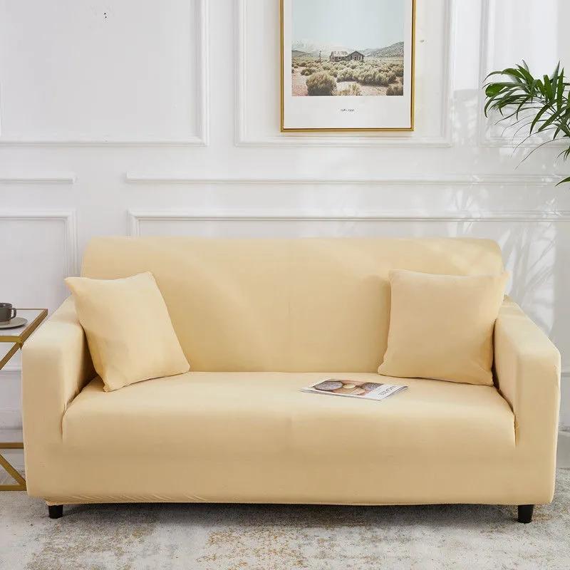 Plain Solid Sofa Covers Couch Slipcovers Elasticate Sofa Slip Cover Anti Slip Stretch Tight Sofa Cover for Living Room Funda  1/2/3/4 Seats