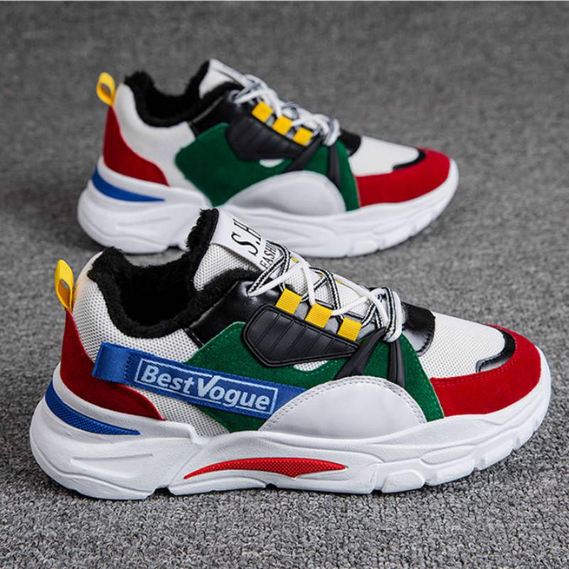 Large base of men's shoes Super colorful daddy shoes men sneakers casual shoes casual lightweight