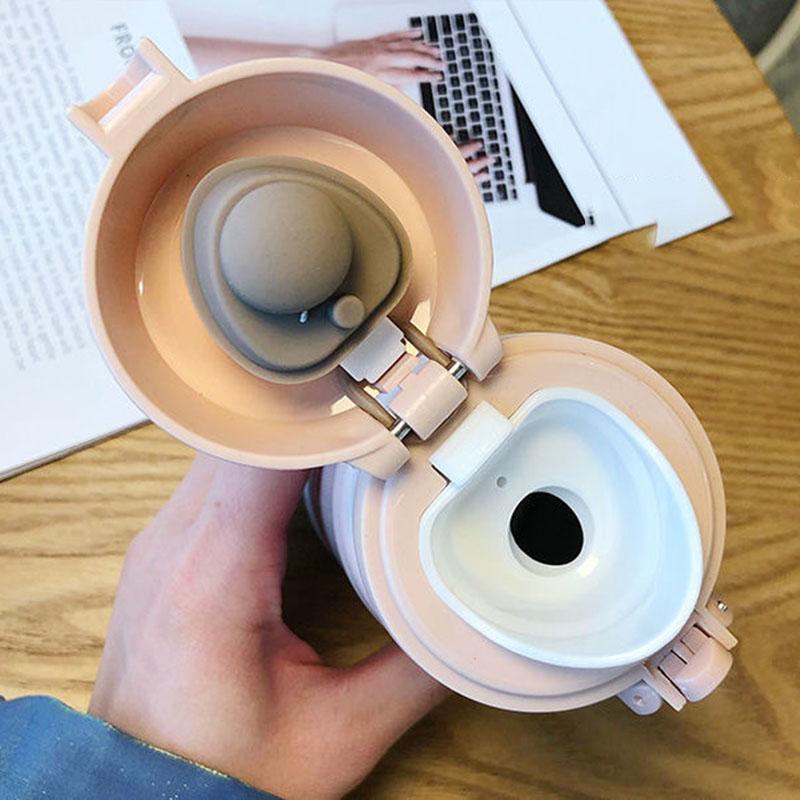 Thermos Cup Gradient Color Vacuum Flask Male and Female Students Simple Cup Creative Personality Fresh Portable Pop Lid Water Cup