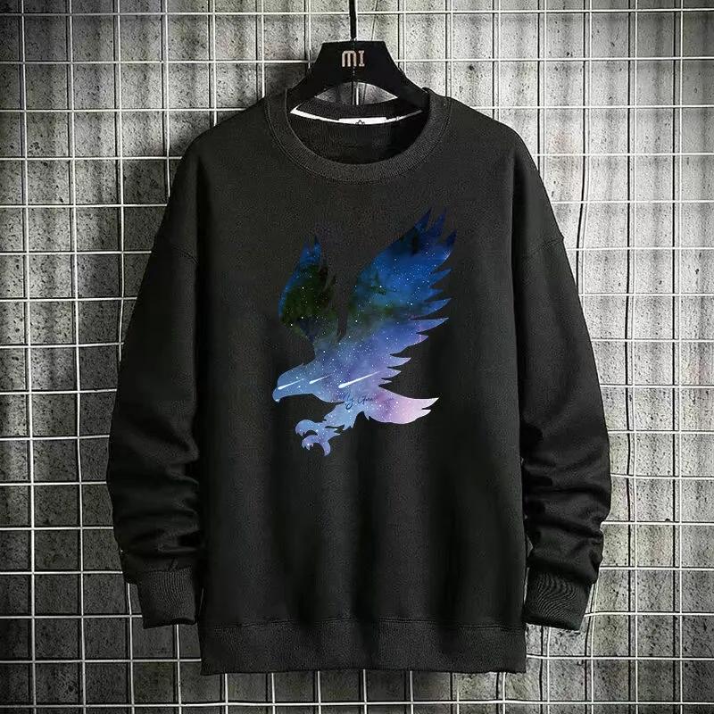 Spring and Autumn Men's Pullover Sweater Student Long-sleeved T-shirt Bottoming Shirt Large Size Men's Top Clothes T-shirt Men's Autumn Clothes