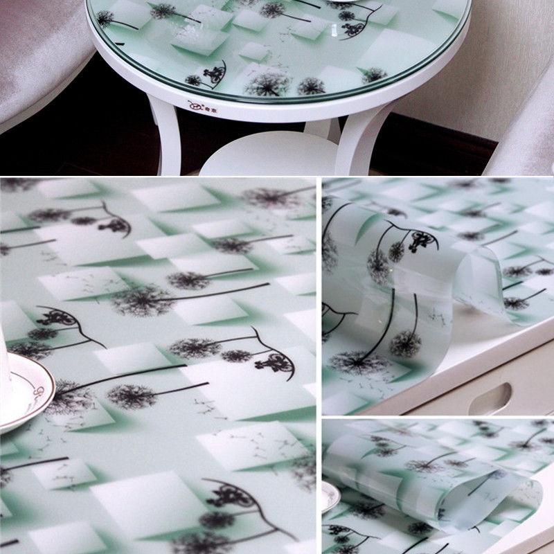 1.5mm Thick Soft Glass Round Table Mat Waterproof and Oil-proof Disposable Tablecloth Insulation Tablecloth PVC Dining Table and Coffee Table Mat