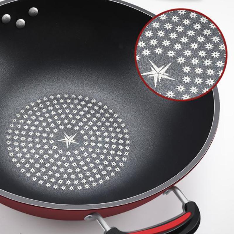 Frying Pan Wok Household Wok Pan with Pancake Non-stick Pan Cookware Family Dinner No Lampblack Frying Pan with Cover