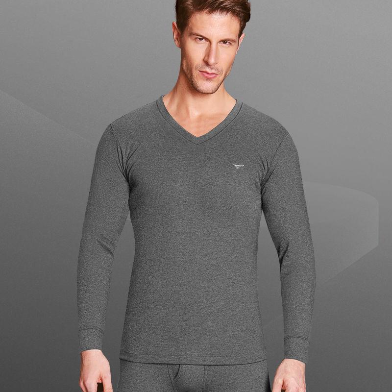 Men Winter Thermal Underwear V-neck Male Autumn Tops Tight Warm Thicken Windproof Comfortable Lining Long Sleeve High Elasticity Slim Spring Pajamas