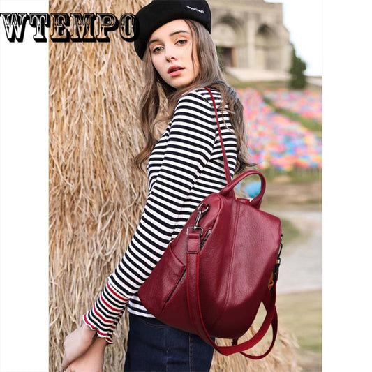 Women Backpack Genuine Leather School Backpacks For Girls Fashion  Soft Travel Teenager Bags