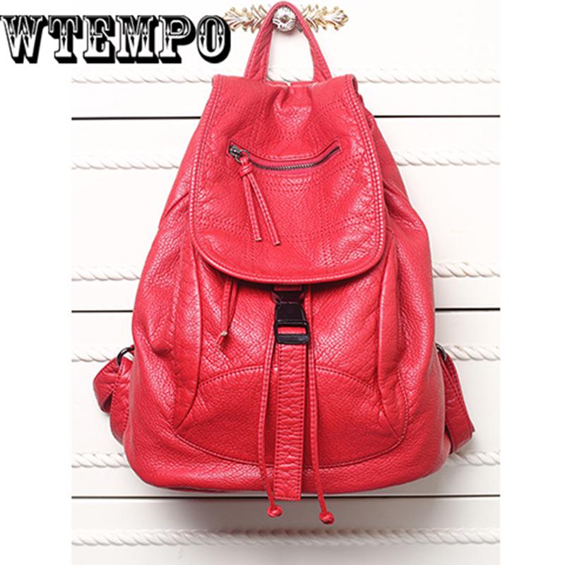 Women Backpacks Soft PU Leather Fashion Backpack Female European  Shoulder School Bags For Women