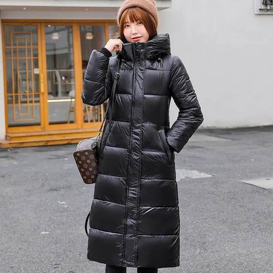 WTEMPO Winter Down Down Padded Jacket Women's Mid-length Over-the-knee Slimming Thin Cotton-padded Jacket