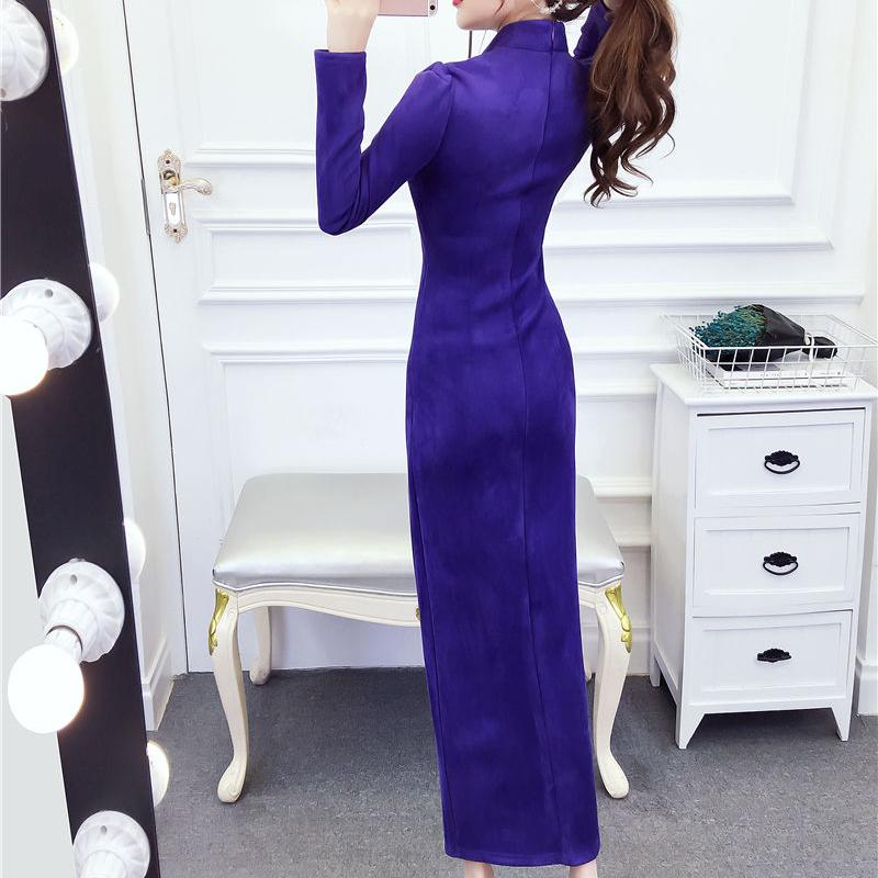 Women's Bottoming Shirt Knit Dress Fashion Slim Pullover V-neck Sweater Knitted Dress Mid-length Over-the-knee Bottoming Shirt