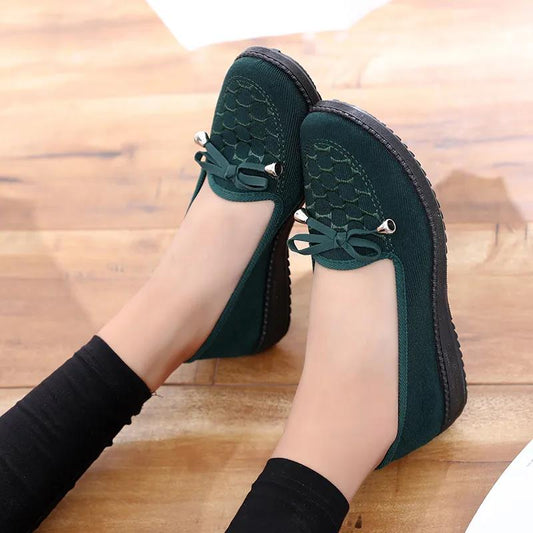 Female Summer Large Size Breathable Canvas Shoes Women's Spring Autumn Soft Sole Flat Cloth Shoes