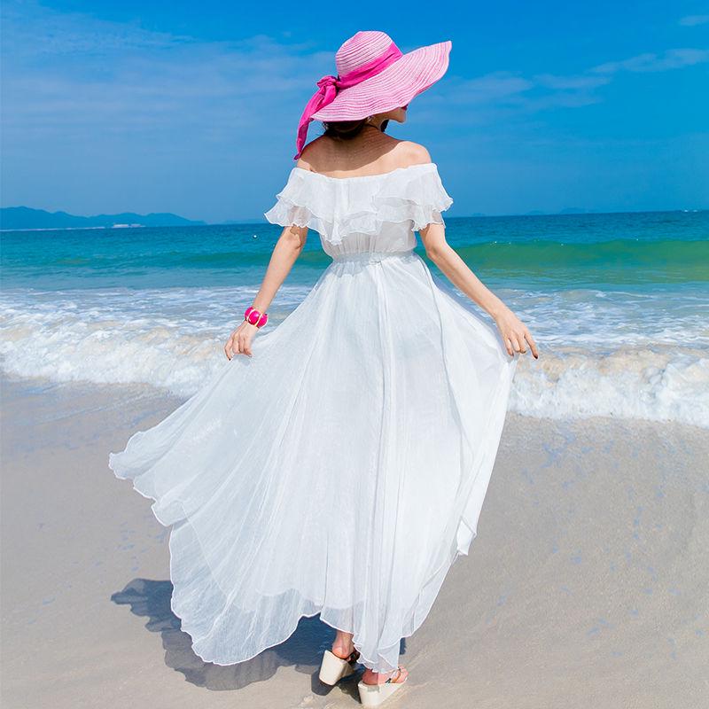 Off Shoulder Dresses Pleated Long Dress Women Party Dress Maxi Ruffle Spring Dress Elegant Vestidos