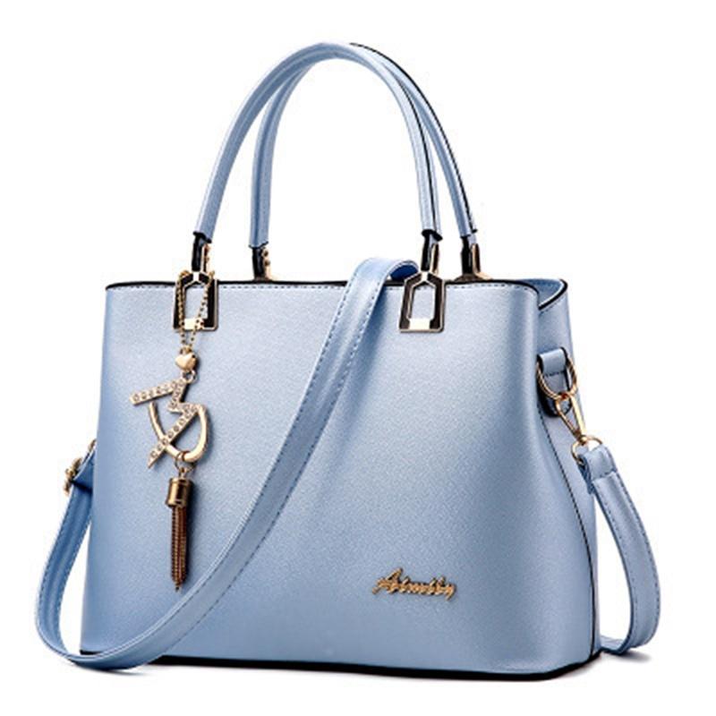 Women's Fashion High Capacity Multiple Compartments Hardware Pendant Shoulder Zipper Messenger Bags