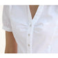 V-neck Professional Shirt Women's Formal Wear Short-sleeved Blouse Tooling Women White-collar Work Clothes White Shirt Formal Wear Shirt