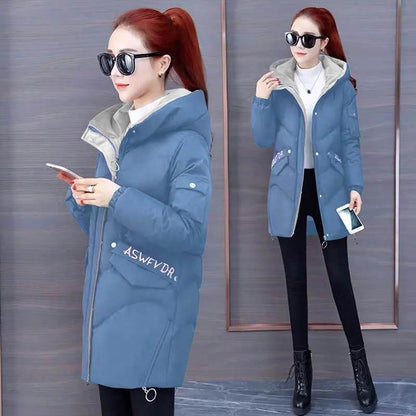 Printed Temperament Down Jacket Women's Mid-section Thick Slim-fit Fashion Temperament Jacket Women