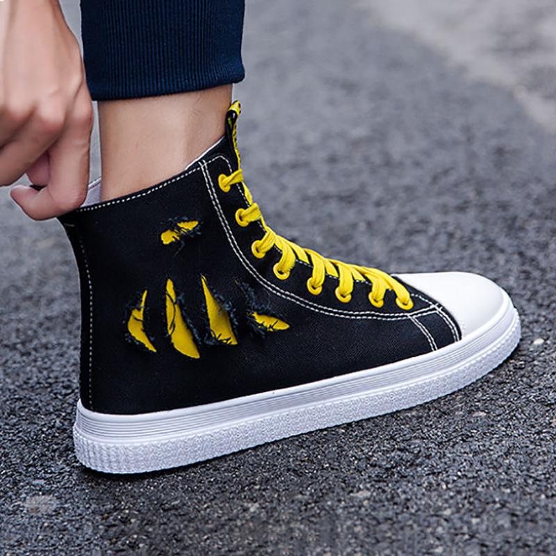 Summer Korean Men's Casual High-top Canvas Shoes All-match Trend Shoes Hip-hop Student Sneakers