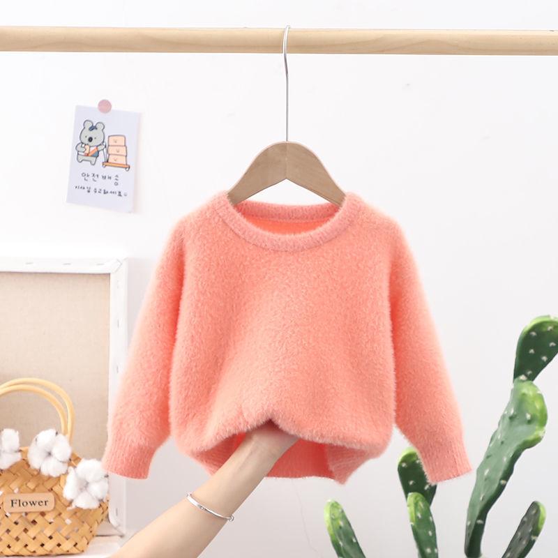 Children's Sweaters Girls Mink Fleece Can't Afford The Ball 2021 Spring and Autumn Sweaters Big Children's Sweaters Boys Winter