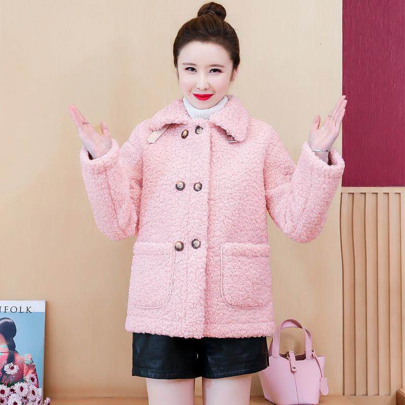 Lamb Wool Short Coat Female Autumn and Winter Korean Loose Faux Fur One-piece Lamb Wool Granular Fleece Coat