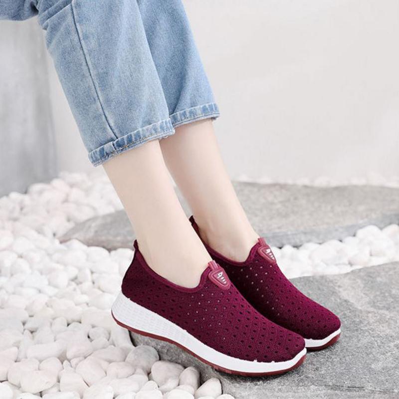 Mesh Shoes Women Summer Old Beijing Cloth Shoes Women's Shoes Breathable Hollow Mesh Casual Sneakers Women Middle-aged Mom Shoes