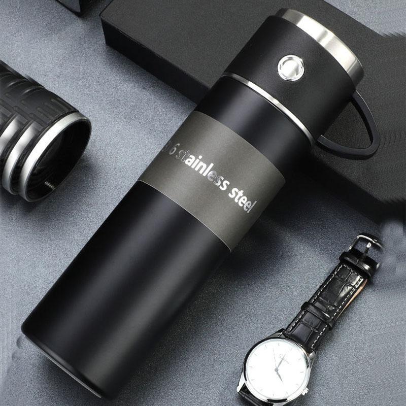 316 Stainless Steel Vacuum Flask for Men and Female Korean Version Water Cup Creative Dual-use Business Tea Cup Portable Thermos Cup