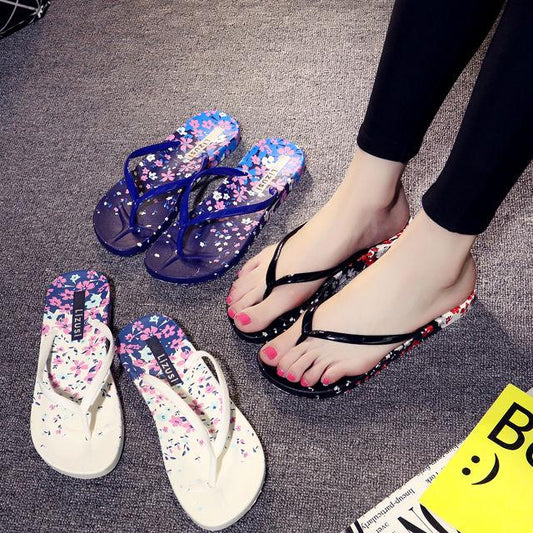 Women Slippers Beach Flip Flops Cut Fashion Slides Ladies Summer Flat Thong Sandals