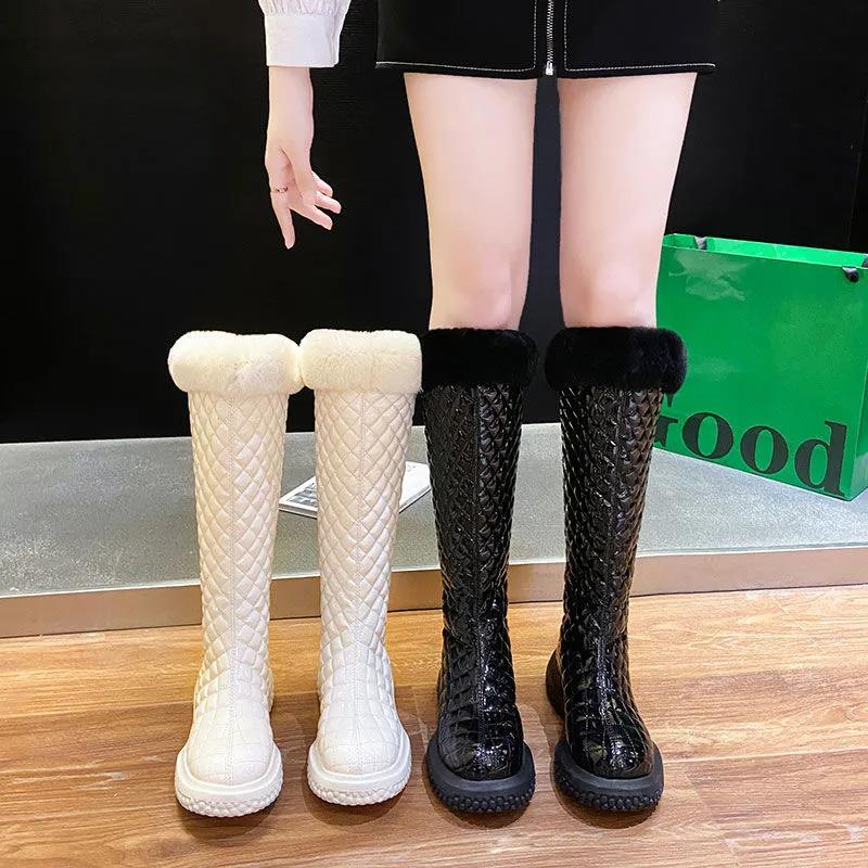 Snow Boots Women's Fur In Winter Plus Velvet Thickening But Knee Boots Warm High Boots