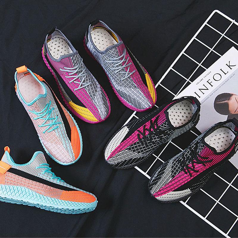 Fashion Trend Women All-match Student Sports Shoes Sports Shoes Flying Mesh Single Shoes Women's Casual