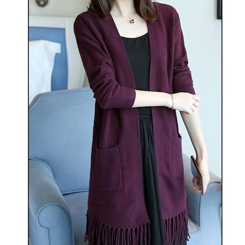 Mid-length Autumn and Winter Coat Casual Long-sleeved Knitted Cardigan Loose Sweater