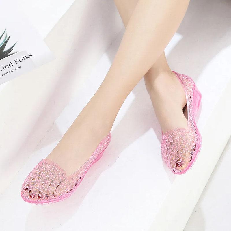 Jelly Shoes Sandals Female Summer Exterior Wearing Sand Beach Korean Version Increase Anti-slip Shoes