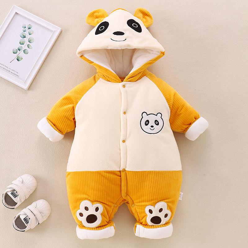 Baby Onesies Winter Thickened Newborn Clothes Warm Cotton Clothes Out Clothes for Men and Women Baby Cotton Romper