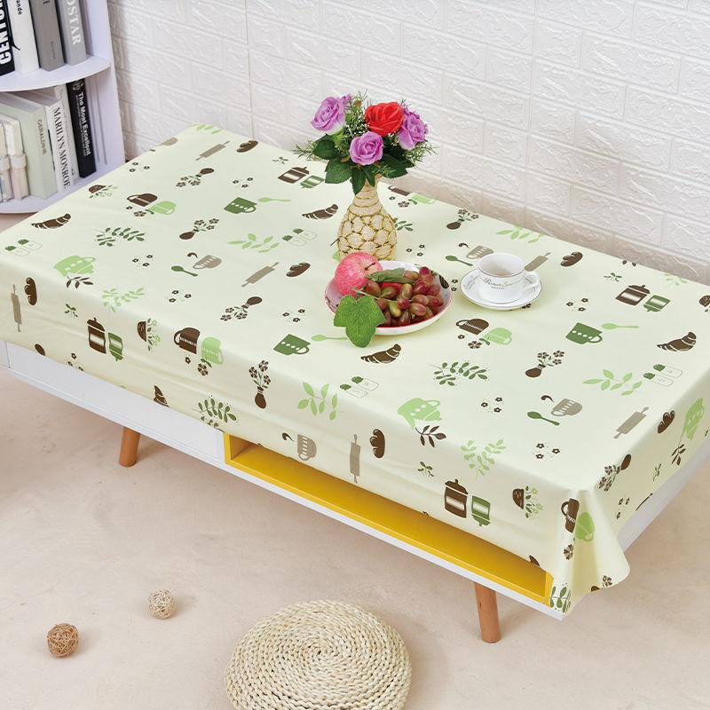 Pvc Table Cloth Rectangular Table Cloth Waterproof and Oil-proof Disposable Lace Bronzing Printing Coffee Table Mat Tablecloth Cloth