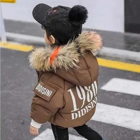 Girls' Jackets Boys and Girls Baby Cotton-padded Clothes Children's Winter Clothes Down Cotton Padded Jackets Overcoming Hooded Coat