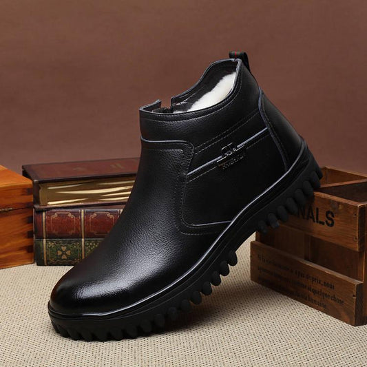 Men's Boots Warm Winter Footwear Men Snow Boots Men Leather Shoes Fur Men Military Boots